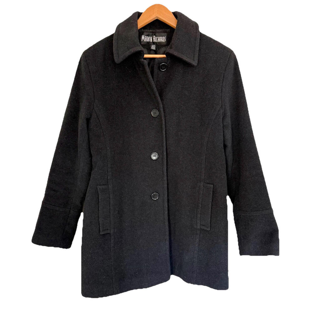 Marvin Richards Womens Wool Cashmere Coat XL Old Money Winter Classic Academia